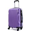 R.Leone Valigia Trolley Bagaglio a mano Rigido Ultraleggero in ABS 4 Ruote Autonome (Viola, 3037 Valigia 55x38x23 cm)