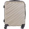 R.Leone Valigia Trolley Bagaglio a mano Rigido Ultraleggero in ABS 4 Ruote Autonome (Oro, 2130 Valigia 56x45x25cm)