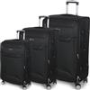 Or&My Set 3 Valigie espandibile semirigide in poliestere 4 ruote doppie piroettanti trolley Piccolo M 55 cm adatto bagaglio a mano cabina compagnie lowcost Media L Grande XL mod.755 (Nero)