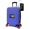 TOKYOTO Valigia Cabina Ruote Skate Silenziose Caricatore USB Resistente Leggero Policarbonato Tedesco Bagaglio Trolley a Mano Rigida 55x35x20 cm LUGGAGE (KABUTO BLUE, Solo Valigia)