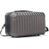 R.Leone Valigia Ryanair 40x20x25 cm Traccolla Bagaglio a mano Beauty Case in ABS 2208 (Grigio, XS Beauty case 40x20x25cm)