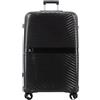 NPLE Solid Valigia Trolley L Espandibile Nero, Bagaglio Rigido Large in 100% Polipropilene con Chiusura TSA, 4 Ruote Doppie Silenziose, 75x50x30 cm