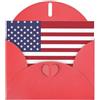 BKDODKS Biglietti di auguri con stampa bandiera americana, compleanno, matrimonio, inviti per feste, apprezzamento e tutte le occasioni, rosso