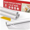 ZENOWICK 4 rotoli di carta da contatto trasparente, copertine in plastica per libri, 34,3 cm x 1,5 m, carta da contatto, autoadesiva, protezione per artigianato, libri di testo e copertine rigide per documenti