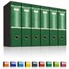 LogicaShop UBOX Raccoglitori ad Anelli A4 Grandi con Custodia, Faldoni Archivio, Classificatori Documenti Dossier Ufficio, Dox Registratore a Leva Raccoglitore (6Pz Commerciale, Verde, Dorso 8)