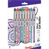 Pentel Slicci - Penne gel da 25 mm, confezione da 8 pezzi, colori assortiti