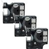 vhbw 3x Cassetta nastro sostituisce Dymo 18057 per etichettatrice nero su bianco, cassetta di tubi termoretrattili, 19 mm