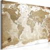 murando - Lavagna Di Sughero per Puntine - Mappa del Mondo 90x60 cm 1 Pezzo - Bacheca Sughero da Parete & Quadro su tela in un Uno - Decorativo per Parete per le Note Ufficio - Planisfero k-C-0127-p-a
