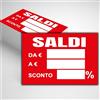 Mr Pubblicità Cartellini Segnaprezzi, 100 Pezzi, 8,5x5,5 cm o 10x15 cm, Cartoncino Lucido 350 g, prezzi Saldi sconti (SALDI ROSSO, 8,5X5,5 CM)