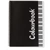 Colourbook Spiralato Maxi Musica - Quaderno Formato A4 Con Fori e Microperforazione, 12 Pentagrammi, 80 pagine, 80 g/m², Rigatura con pentagramma
