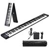 HYO&ZOY 88 tasti pianoforte pieghevole tastiera elettrica pianoforte pianoforte digitale portatile semi-pesato doppio altoparlante incorporato ricaricabile con pedale di sostegno MIDI Bluetooth 5.0, porta spa