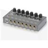 Whychstore Mixer audio a quattro canali, mixer di linea a 4/6/8 canali, mixer audio stereo con guscio in metallo (6 canali) da 11,7 x 7,1 x 2,3 cm