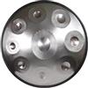 NOYORO Tamburo in Acciaio per Handpan a 432 Hz 9 Note Gold Performer da 22 Pollici in Re Minore con Supporto per Handpan, Custodia per Handpan, Mazze Resistenti E Panno Antipolvere，Argento