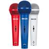 PROEL Eikon DM800 COLORKIT - Tre Microfoni cablati (non wireless) con capsula dinamica per canto e karaoke, colore: Bianco, Rosso, Blu.