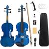 Yinfente - Violino acustico elettrico, 4/4, taglia intera, 4 corde, acero e abete per studenti, violino per principianti, archetto in legno di Brasile, cavo, panno per la pulizia