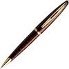 Waterman Carène Marine Amber penna a sfera | nero ultra lucido con clip in oro 23 carati | punta media con cartuccia di inchiostro blu | confezione regalo