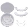 GERF 2 paia di protesi per impiallacciature istantanee, clip per denti cosmetici in faccette per denti superiori e inferiori, denti falsi temporanei, impiallacciature per uomini donne adulti