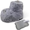 Luxema Scaldapiedi elettrico - Senza fili - Lavabile - Sgabello per piedi - Borsa dell'acqua calda - Grigio (Grigio)