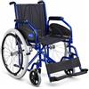 AIESI® Sedia a Rotelle pieghevole leggera ad autospinta per disabili ed anziani AGILA EVOLUTION, Braccioli e Poggiapiedi estraibili, Cintura di sicurezza, Pompa di gonfiaggio, Garanzia Italia 24 mesi