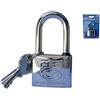Assa Abloy Lucchetto Marino Arco Lungo Corpo In Ottone Cromato Lucido, Arco In Ottone Cromato Lucido A Lunga Luce, Con Anello In Gomma Per La Protezione Dei Meccanismi Interni. Completo Di 2 Chiavi