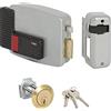 CISA 111610801, Serratura Elettrica da Applicare, 12V, Verniciato Grigio Alluminio, Entrata 80, Mano Destra, Cilindro standard