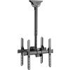 Techly 020645 Supporto Telescopico Universale a Soffitto per 2 TV LED LCD 32-55 Nero
