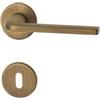 Ghidini Maniglia per porte interne TOY, zama, finitura Z-BGO, con rosetta tonda Ø50x5 e bocchetta foro chiave, ideale per porte con spessore standard di 38-42mm
