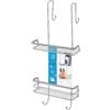 Dianhydro MENSOLA RETTANGOLARE 2 RIPIANI CON GANCIO DOCCIA Cromo Satinato 25x21x60 Bagno