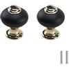 SYDARSYN 2 pezzi Nero Oro Antico Maniglie per Mobili Cucina Cassetti Armadietti Manopole Soggiorno Pomelli Maniglia Porta Dell'Armadio Cassetto Tiretti Singolo Foro
