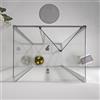 Auria Box Doccia 3 Lati 80x80x80 cm x h190 - Cabina Doccia Pieghevole con Apertura a Libro, Vetro Temperato 6 mm, Profilo Cromato e Chiusura Magnetica - Regolabile e Facile da Installare