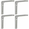 TOP-MAX 4 supporti per scaffali pesanti, 150 x 200 x 30 mm, colore argento, a forma di L, per cucina, soggiorno, giardino e scaffali aperti