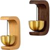 Jasaly 2pcs Ingresso Campanello Fili Negoziatore Campana Campana Apertura Porta Orologio in Legno per la Casa Piccola Campana Decorazioni