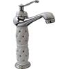 vet italy Vetrineinrete® Rubinetto per lavabo con brillantini miscelatore bagno monoforo argento (Alto) F68