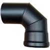 Generico Curva 90° per Stufa A Pellet Ferro Nero Opaco Da Maschio Ø 100mm A Femmina Ø 100mm
