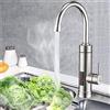 CuCummoo Rubinetto dell'acqua calda istantanea a 360°LED, rubinetto elettrico in acciaio inox, riscaldamento istantaneo, riscaldatore d'acqua istantaneo, rubinetto 3000 W, argento