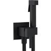 Inbagno Idroscopino WC E Bidet Nero Opaco Rettangolare Con Miscelatore A Incasso E Kit Doccino 10,7 Cm Flessibile PVC Anti-Torsione 120 Cm