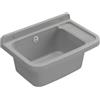 Buystar Lavandino Pilozzo a Muro Rettangolare in Resina Forabile - Sifone, Piletta, da Esterno, Interno, Vasca, Lavanderia, Garage, a Mano, Lavaggio - Resistente agli Acidi (Cemento | 60x40x25h cm)