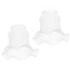 PawwJoy Paralume rotondo in vetro vintage, 2 pezzi, bianco, E27, 13 x 10 cm, paralume di ricambio per lampada a sospensione a soffitto