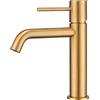 MICE COLLECTION MICE - Rubinetto monocomando per lavabo in ottone - 2 vie acqua fredda/calda - Rubinetteria da bagno per lavabo colore nero opaco (oro opaco)