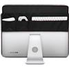 ALHBEJT Copertura antipolvere per monitor iMac da 27, in pelle PU, antistatica, antipolvere, per schermo LCD, LED, HD, copertura antipolvere per computer, con tasca posteriore (nero, 68,6 cm)