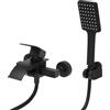 WDRENTOOL Set di rubinetti per vasca da bagno, colore nero, a cascata, con doccetta per hotel, stabilimenti balneari, piscine, palestre