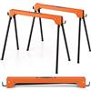 COSTWAY Set di 2 Cavalletti da Lavoro Pieghevoli, Cavalletti in Metallo per Segare, Carico Fino a 600 kg (Modello 5)