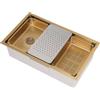 XUEMANSHOP Lavello da incasso in acciaio inox, con cestello di scarico, lavabo interno, scarico, 1 lavandino da incasso, 76 x 45,8 x 22 cm (oro)