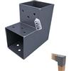 GeZu Impex Connettore per Pali a L 81x81 mm Set di 4 Verniciato a Polvere Antracite Pergola Staffa Angolare a L Travi Quadrate Padiglioni Pergola Connettori Legno