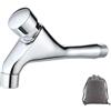 Shuiltad Montaggio a parete Un Foro Auto Chiusura Risparmio Acqua Rubinetto Freddo Rame Pubblico Lavatorio Press Ritardo Rubinetto Ktchen Bagno Giardino Patio Lavello Rubinetti, Cromo Lucido