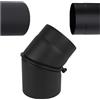 BG INVEST Tubo a Gomito per Stufa Ø 160 mm Nero - Regolabile 0-45° in Acciaio 2 mm - Gomito Girevole per Condotto Fumi - Tubo Fumi Stufa a Pellet, Legna e Caminetto