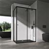 doporro Box Doccia 80x120x190cm, Cabina Doccia con Porta Scorrevole Vetro di Sicurezza ESG Vetro Nero Ravenna16L K