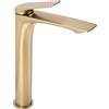 Rea - Rubinetto Da Lavabo Avalon Brush Gold High Miscelatore Monocomando Da Bagno In Ottone Rubinetto Regolabile Caldo E Freddo (Oro Spazzolato) 20 X 4,2 X 30 cm