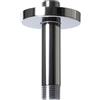 Bmoytu Braccio doccia con flangia, braccio doccia a soffitto da 10 cm per soffione doccia fisso, braccio di ricambio per doccia rotondo in acciaio inox, braccio dritto NPT da 1/2 pollici, cromato lucido
