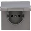 Jung 1 presa con coperchio ribaltabile in acciaio inox ES1520KIKL